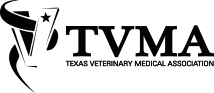 Black and white logo of the Texas Veterinary Medical Association (TVMA), featuring a stylized V with a star and caduceus symbol next to bold text reading “TVMA” and “Texas Veterinary Medical Association” – Canyon Road Animal Hospital Amarillo